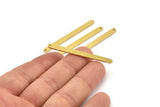 Brass Stick Charm, 10 Raw Brass Necklace Bars With 1 Hole, Findings, Earrings (48x4x1mm) A4610