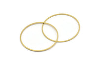 37mm Circle Connectors, 24 Raw Brass Circle Connectors (37x0.80mm) A4623