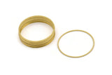 37mm Circle Connectors, 24 Raw Brass Circle Connectors (37x0.80mm) A4623