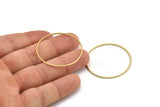 37mm Circle Connectors, 24 Raw Brass Circle Connectors (37x0.80mm) A4623