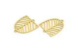 Brass D Shaped Charm, 12 Raw Brass D Shaped Charms With 2 Loops, Earrings, Connector Findings (22x17.5x0.60mm) A4408