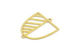 Brass D Shaped Charm, 10 Raw Brass D Shaped Charms With 2 Loops, Earrings, Connector Findings (26x22x0.60mm) A4398