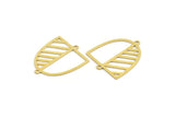 Brass D Shaped Charm, 10 Raw Brass D Shaped Charms With 2 Loops, Earrings, Connector Findings (26x22x0.60mm) A4398