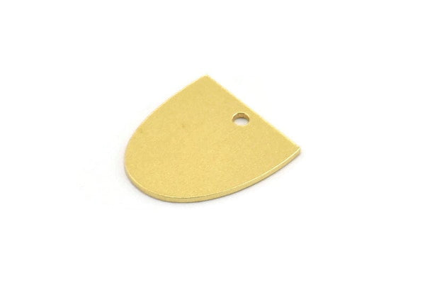 Brass D Shaped Charm, 12 Raw Brass D Shaped Charms With 1 Hole, Earrings, Findings (14x13x0.60mm) A4391