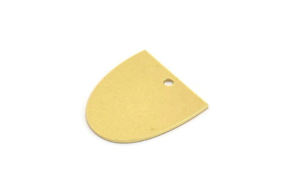 Brass D Shaped Charm, 10 Raw Brass D Shaped Charms With 1 Hole, Earrings, Findings (17x16x0.60mm) A4389