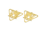 Brass Leopard Charm, 6 Raw Brass Leopard Charms With 1 Loop (32x33.5x0.60mm) A4375