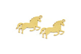 Brass Horse Charm, 12 Raw Brass Horse Shaped Charms With 1 Loop (24x19x0.60mm) A4387