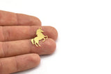 Brass Horse Charm, 12 Raw Brass Horse Shaped Charms With 1 Loop (24x19x0.60mm) A4387