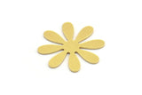 Brass Flower Blank, 12 Raw Brass Flower Shaped Blanks (19.5x18x0.60mm) A4392