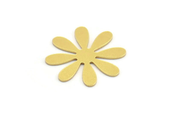 Brass Flower Blank, 12 Raw Brass Flower Shaped Blanks (19.5x18x0.60mm) A4392
