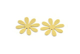 Brass Flower Blank, 12 Raw Brass Flower Shaped Blanks (19.5x18x0.60mm) A4392