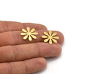 Brass Flower Blank, 12 Raw Brass Flower Shaped Blanks (19.5x18x0.60mm) A4392