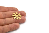 Brass Flower Blank, 8 Raw Brass Flower Shaped Blanks (23x22x0.60mm) A4394