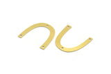 Brass Charm, 12 Raw Brass, Brass Pendants, Charm Pendants, U Shaped Charms, Brass Semi Circle Charms With 3 Holes (23x3.5x0.60mm) A4388