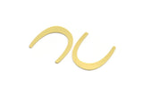 Brass Blank, 12 Raw Brass, Brass Blanks, U Shaped Blanks, Brass Semi Circle Blanks (25x4x0.60mm) A4386