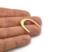 Brass Blank, 12 Raw Brass, Brass Blanks, U Shaped Blanks, Brass Semi Circle Blanks (25x4x0.60mm) A4386