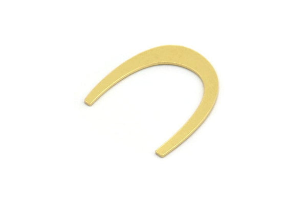 Brass Blank, 24 Raw Brass, Brass Blanks, U Shaped Blanks, Brass Semi Circle Blanks (21x3.5x0.60mm) A4383