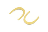 Brass Blank, 24 Raw Brass, Brass Blanks, U Shaped Blanks, Brass Semi Circle Blanks (21x3.5x0.60mm) A4383