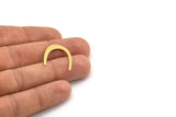 Brass Blank, 24 Raw Brass, Brass Blanks, U Shaped Blanks, Brass Semi Circle Blanks (21x3.5x0.60mm) A4383