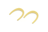 Brass Blank, 24 Raw Brass, Brass Blanks, U Shaped Blanks, Brass Semi Circle Blanks (18x3x0.60mm) A4384