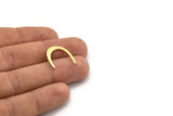 Brass Blank, 24 Raw Brass, Brass Blanks, U Shaped Blanks, Brass Semi Circle Blanks (18x3x0.60mm) A4384