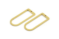 D Shape Rings - 12 Raw Brass D Shape Connectors, Rings  (30x13x1mm) BS 1730