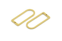 D Shape Rings - 12 Raw Brass D Shape Connectors, Rings  (30x13x1mm) BS 1730