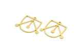Brass D Shaped Charm, 24 Raw Brass D Shaped Charms With 1 Loop, Earrings, Findings (20x23x0.60mm) A4443