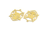 Brass Rat Charm, 8 Raw Brass Rat Shaped Charms With 1 Loop, Pendants, Mouse Findings (27x20.5x0.60mm) A4373
