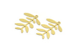 Brass Leaf Charm, 12 Raw Brass Branch Charms With 1 Loop, Charm Pendants (24x19x0.60mm) A4441
