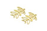 Brass Leaf Charm, 12 Raw Brass Branch Charms With 1 Loop, Charm Pendants (24x19x0.60mm) A4440