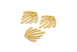Gold Fringed Charm, 12 Gold Plated Brass Fringed Charms With 1 Hole (15x14x0.60mm) A3193 H0943