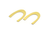 Brass Blank, 24 Raw Brass, Brass Blanks, U Shaped Blanks, Brass Semi Circle Blanks (19x4x0.60mm) A4462