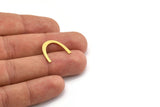 Brass Blank, 24 Raw Brass, Brass Blanks, U Shaped Blanks, Brass Semi Circle Blanks (16x2.5x0.60mm) A4471
