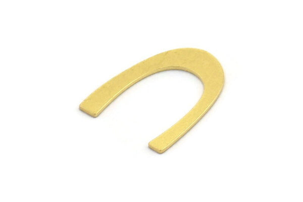 Brass Blank, 24 Raw Brass, Brass Blanks, U Shaped Blanks, Brass Semi Circle Blanks (16x3.5x0.60mm) A4470