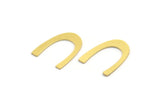 Brass Blank, 24 Raw Brass, Brass Blanks, U Shaped Blanks, Brass Semi Circle Blanks (16x3.5x0.60mm) A4470