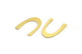 Brass Blank, 24 Raw Brass, Brass Blanks, U Shaped Blanks, Brass Semi Circle Blanks (16x3.5x0.60mm) A4470