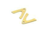 Brass Charm, 24 Raw Brass, Brass Pendants, Charm Pendants, V Shaped Charms, Brass V Shaped Charms With 1 Hole (12x12x0.60mm) A4484