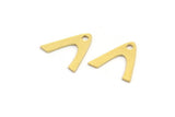Brass Charm, 24 Raw Brass, Brass Pendants, Charm Pendants, V Shaped Charms, Brass V Shaped Charms With 1 Hole (12x12x0.60mm) A4484