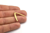 Brass Charm, 12 Raw Brass, Brass Pendants, Charm Pendants, V Shaped Charms, Brass V Shaped Charms With 1 Hole (25x26x0.60mm) A4477
