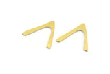 Brass Blank, 24 Raw Brass, Brass Blanks, V Shaped Blanks (16x17x0.60mm) A4482