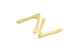 Brass Charm, 24 Raw Brass, Brass Pendants, Charm Pendants, V Shaped Charms, Brass V Shaped Charms With 1 Hole (18.5x20x0.60mm) A4480