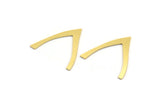 Brass Blank, 24 Raw Brass, Brass Blanks, V Shaped Blanks (23x23x0.60mm) A4479