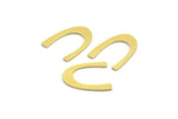 Brass Blank, 50 Raw Brass, Brass Blanks, U Shaped Blanks, Brass Semi Circle Blanks (13x3x0.60mm) A4483