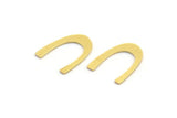 Brass Blank, 50 Raw Brass, Brass Blanks, U Shaped Blanks, Brass Semi Circle Blanks (13x3x0.60mm) A4483