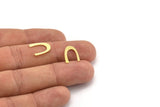 Brass Blank, 50 Raw Brass, Brass Blanks, U Shaped Blanks, Brass Semi Circle Blanks (13x3x0.60mm) A4483