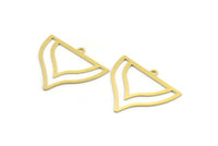 Brass Triangle Charm, 12 Raw Brass Triangle Shaped Charms With 1 Loop (24x28x0.60mm) A4475