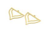 Brass Triangle Charm, 12 Raw Brass Triangle Shaped Charms With 1 Loop (24x28x0.60mm) A4475