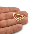 Brass Triangle Charm, 12 Raw Brass Triangle Shaped Charms With 1 Loop (24x28x0.60mm) A4475