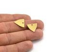 Brass Triangle Charm, 12 Raw Brass Triangle Shaped Charms With 1 Hole, Brass Stamping (15.5x16x0.60mm) A4474